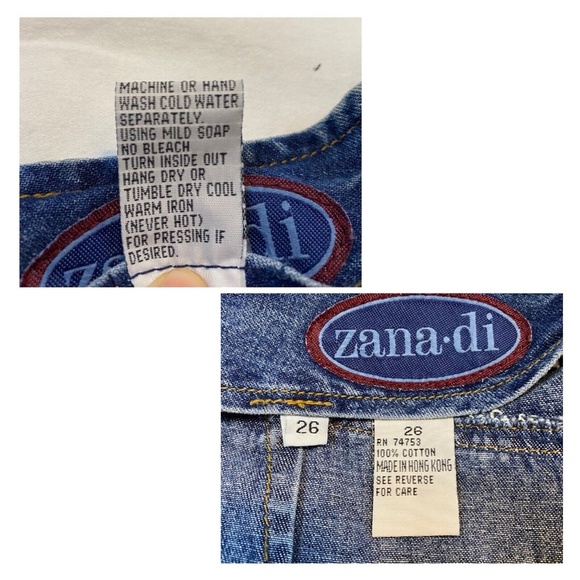 Zana di Women Vintage Blue Jeans Plus Size 26 High Rise Belted Straight Leg NWT - Picture 9 of 16